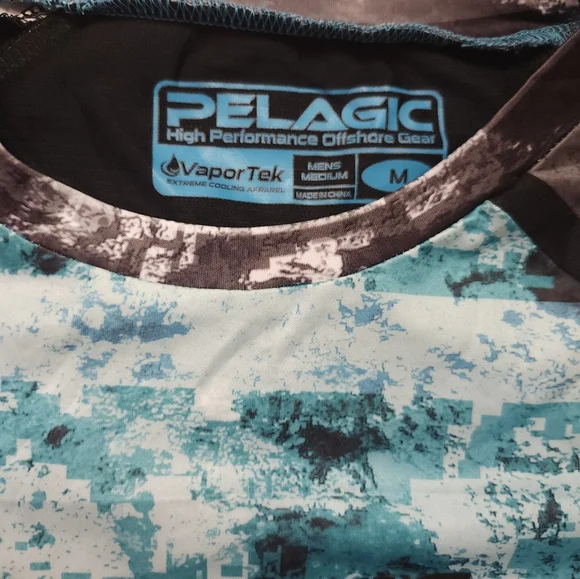 Pelagic VaporTek Mens long Sleeve performance Shirt Size M NEW Fishing Uv Cool - Picture 4 of 8